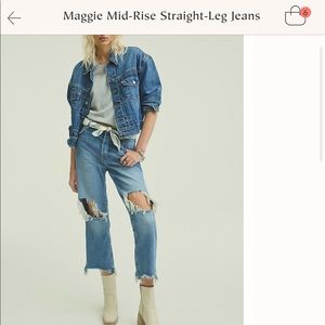 Mid rise ripped jeans